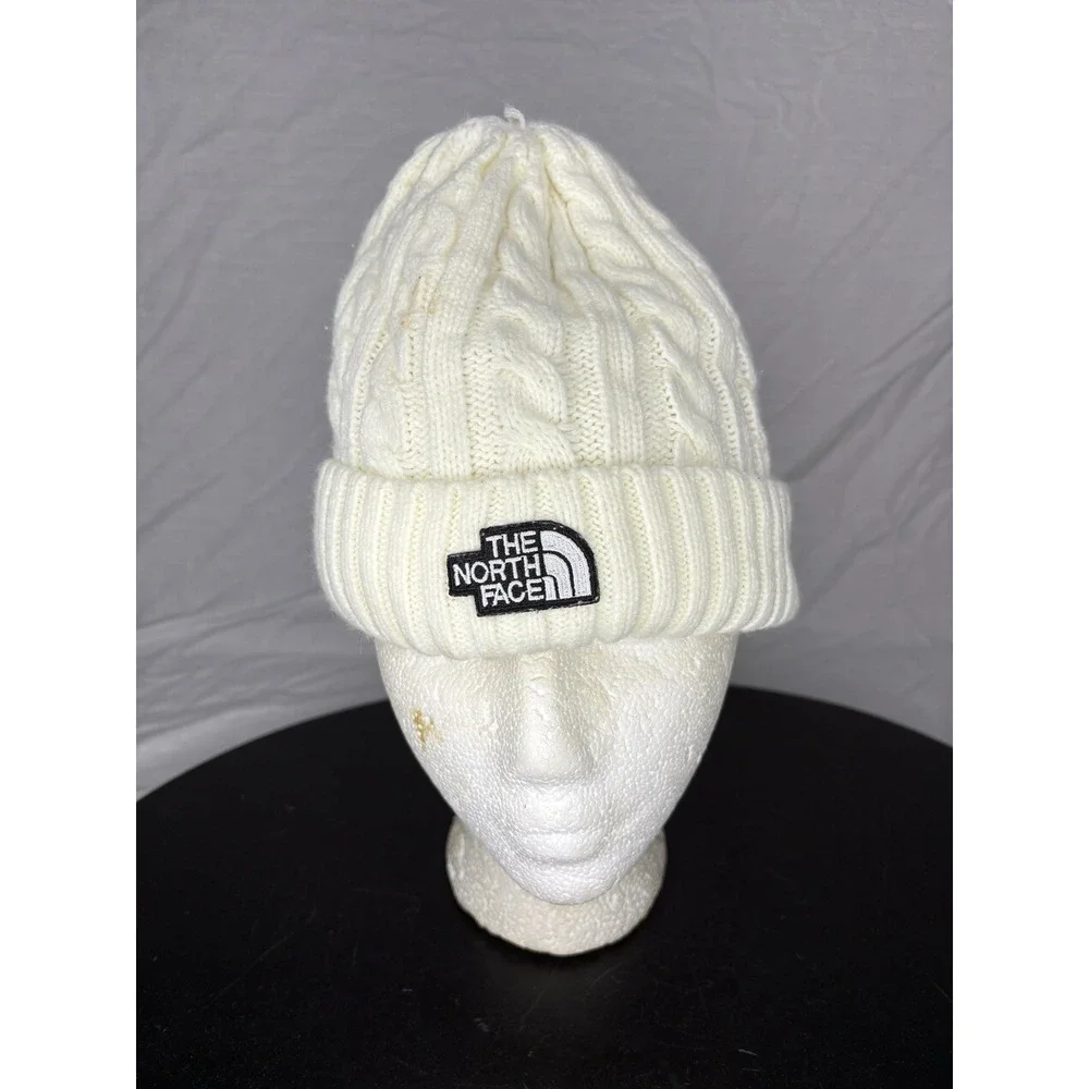 The North Face Cable Knit Lined Beanie Hat Women's One Size White